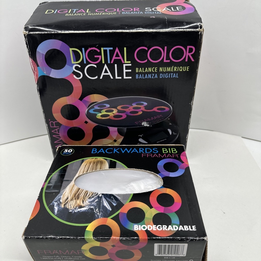 Framar Hair Color Digital Scale Disposable Dye Cutting Cape Backwards Bib Salon